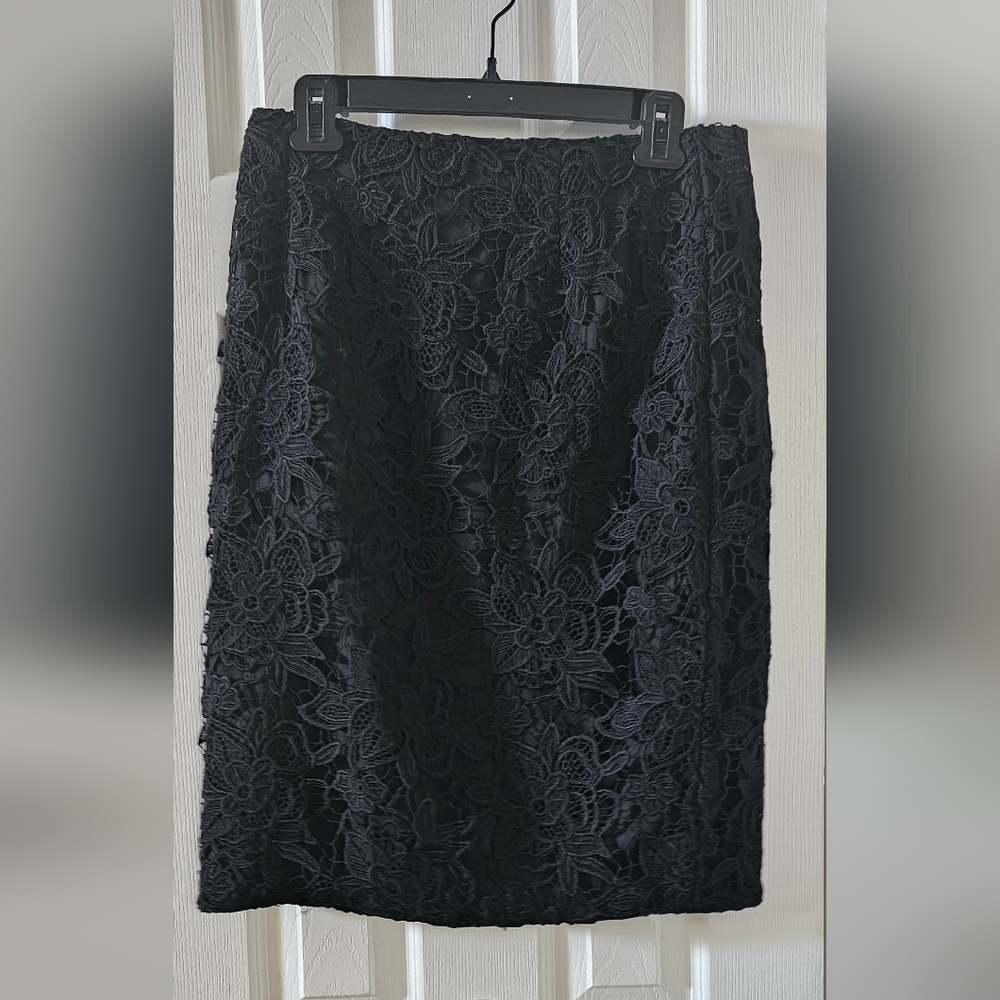 NWT Sachin + Babi Judith Skirt Sz 8 Elegant Black Crochet Lace Skirt